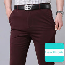 Male Pants Stretch Solid Black Smart Casual Men's Trousers